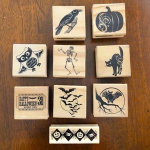 CraftSmart | Stamps Halloween Wood Rubber 9 lot